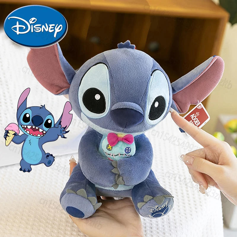 

2024 Disney Stitch Scrump Plush Dolls Anime Lilo&Stitch Cartoon Blue Pink Stich Toys Plush Stuffed Toys Christmas Gifts for Kids