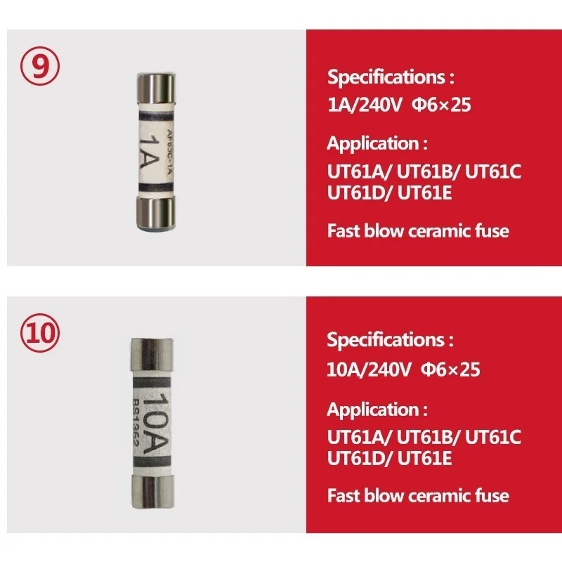 UNI-T Digital Multimeter Fast Fuse Porcelain Tube For Uni-t Multimeter UT181A UT171/UT61 Series