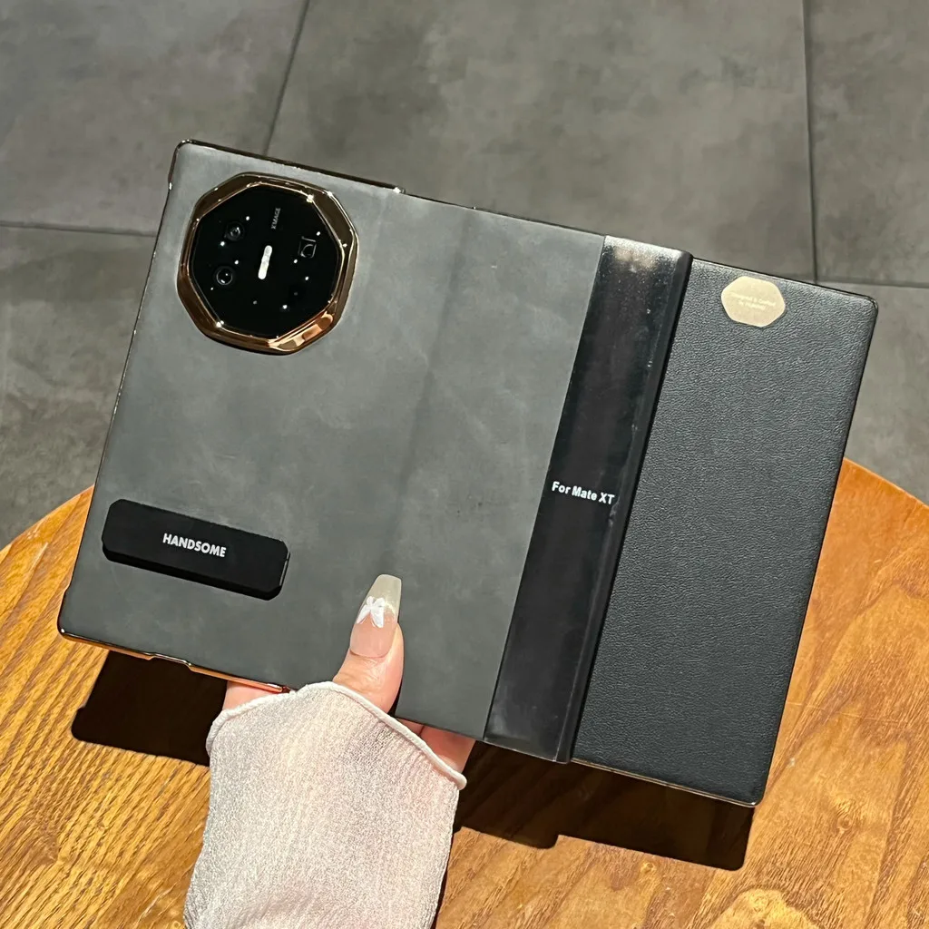 

Luxury Nappa Leather Case For Huawei Mate XT Ultimate 360 Protection Screen Flip Anti-fall Cover