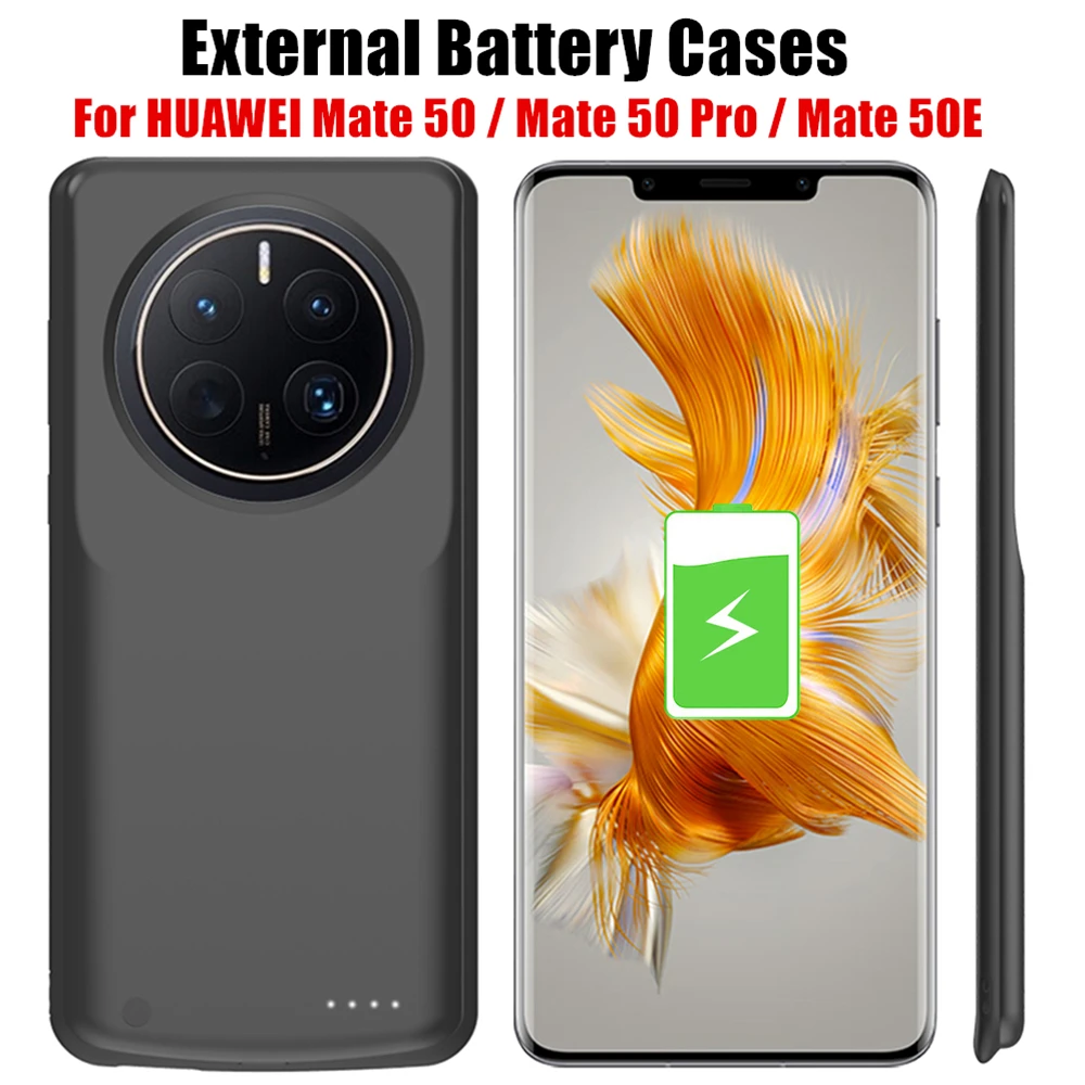 Power Case For Huawei Mate 50 Pro 50E Smart Battery Charger Cases External Battery Portable Powebank Charging Cover 6800mAh