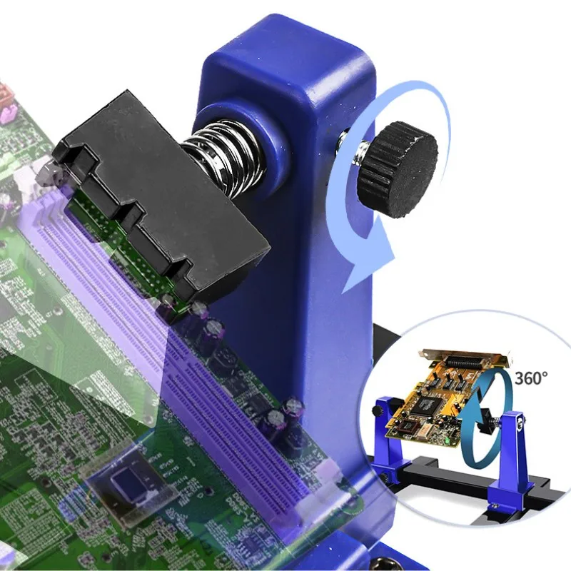 ALLSOME-Soporte de PCB ajustable de 0-200mm, placa de circuito impreso con rotación de 360 °, soporte de montaje de soldadura, abrazadera,