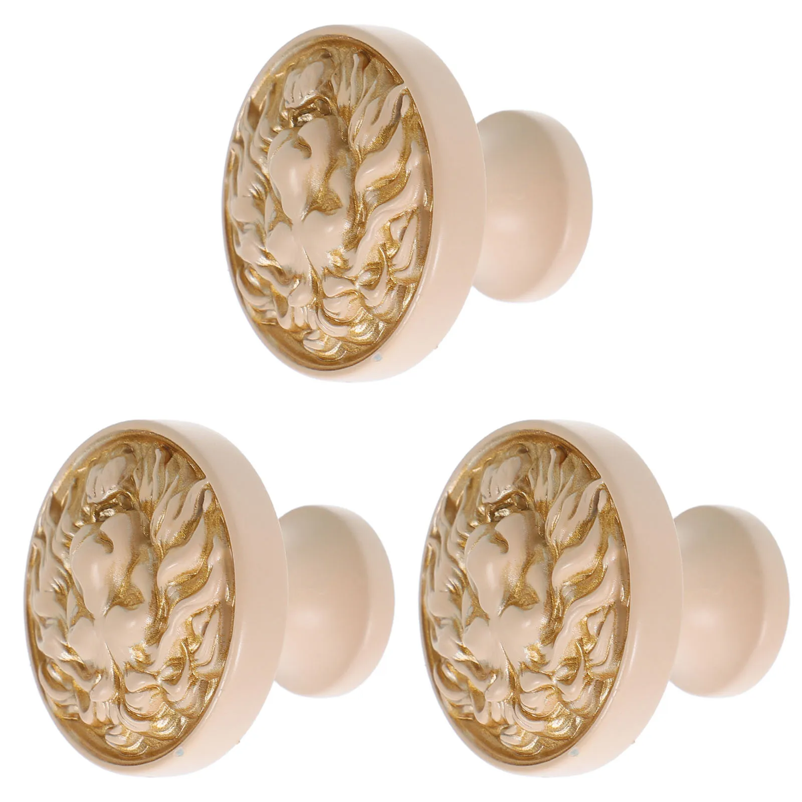

3 Pcs Lion Head Handle Creative Furniture Pulls Drawer Dresser Knob Decorative Wardrobe Cabinet Handles Door
