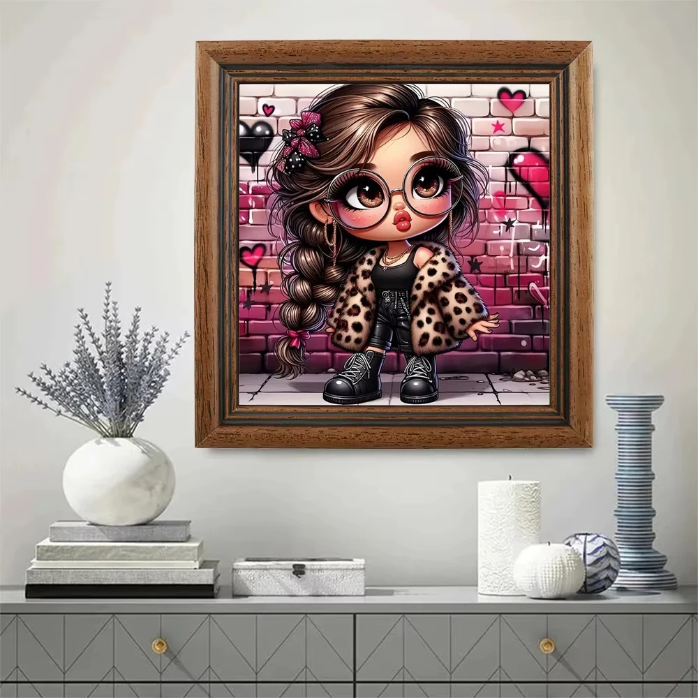 

Fashion Girl Leopard Print 500PCS/1024 PCS Jigsaw Puzzles Challenging Family Activity Game for Gameroom Bedroom Gift Frameless