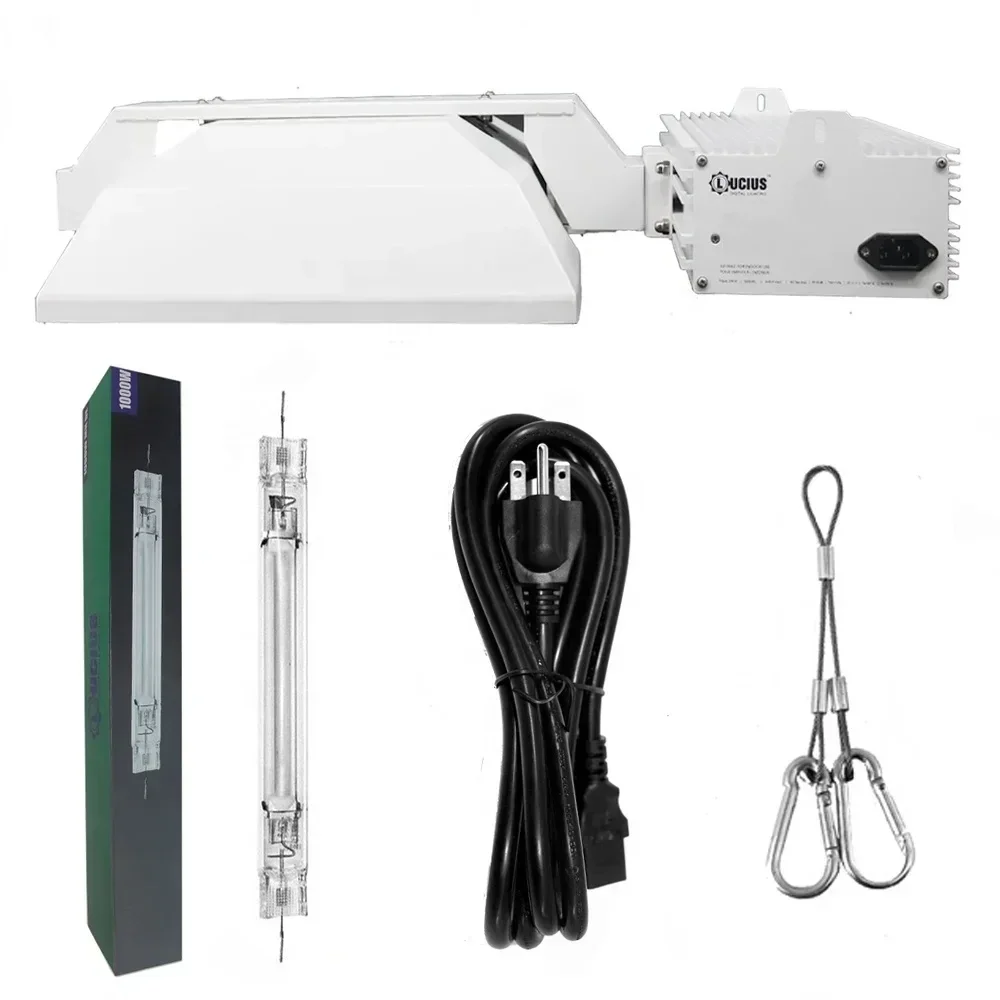 Wholesale Price High PPFD 1000W DE Double Ended HPS Bulb Reflector Grow Light System HOT SALES