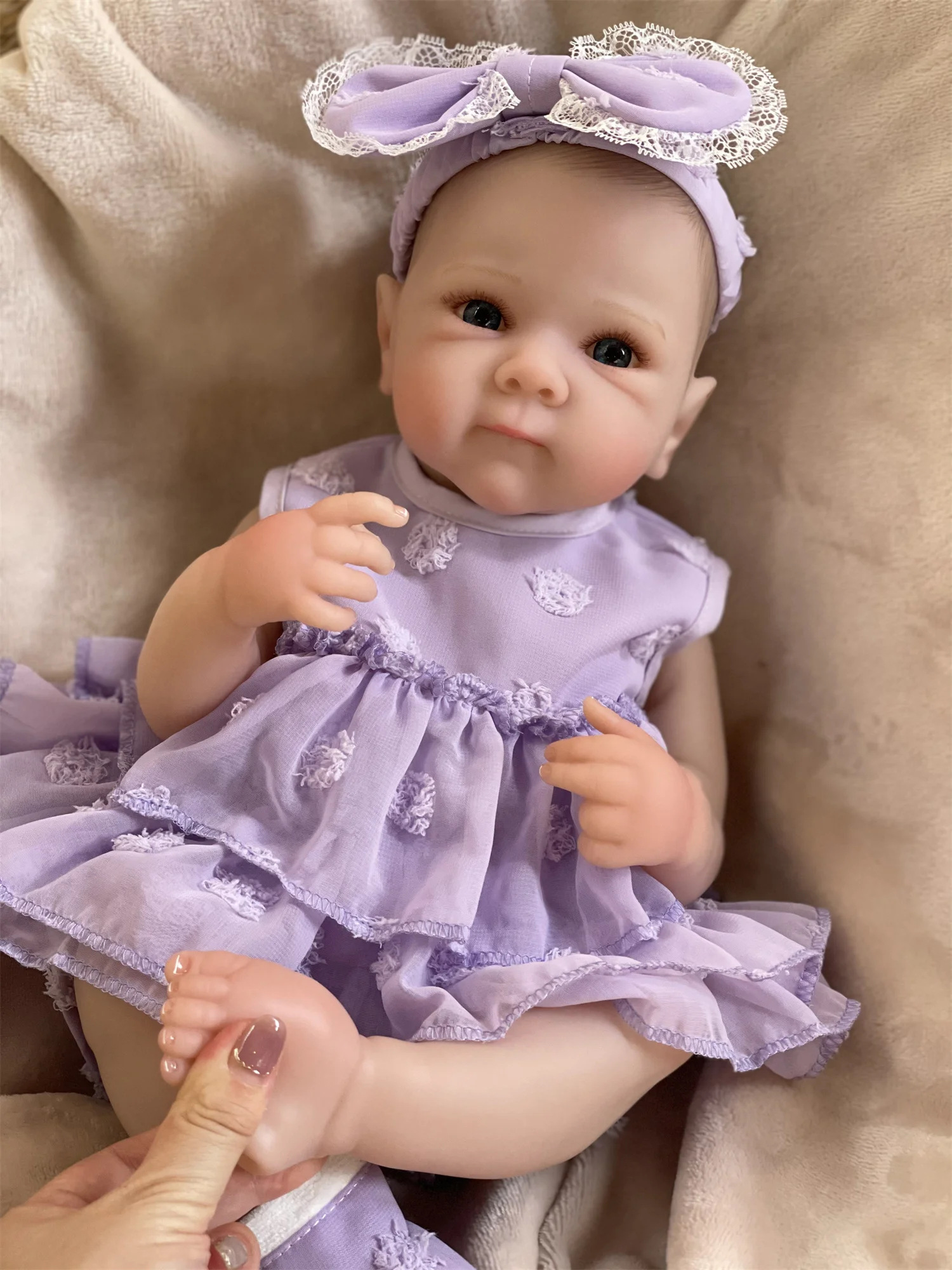 18-20Inch Washable Bettie Bebe Reborn Girl With Painted Hair Full Body Vinyl 3D Painted Skin Visible Veins Newbonr Baby Doll