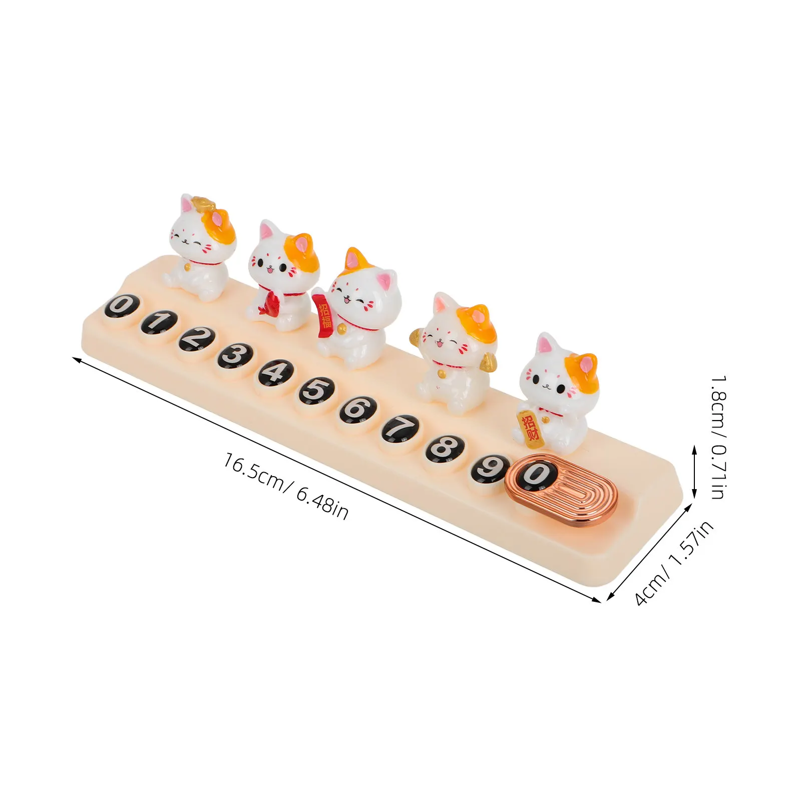 Fortune Cat Car Temporary Parking Phone Number Display Board Portable Reusable Waterproof for Moving Cars Parking