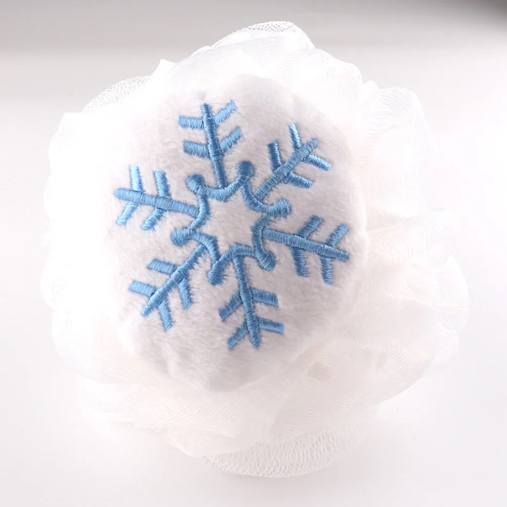 4 قطع من ليفة حمام عيد الميلاد، كرة رغوية سميكة، سهلة الرقبة، أكتاف، منظف الدش للتنظيف العميق اليومي للجسم #2