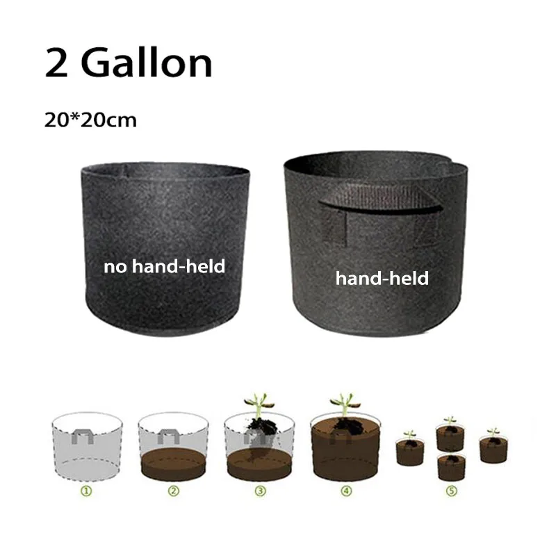 

5pcs 2 Gallon Plant Grow Bags Garden Tools Fabric Pot Jardim Home Gardening Flowers Plant Growing Grow