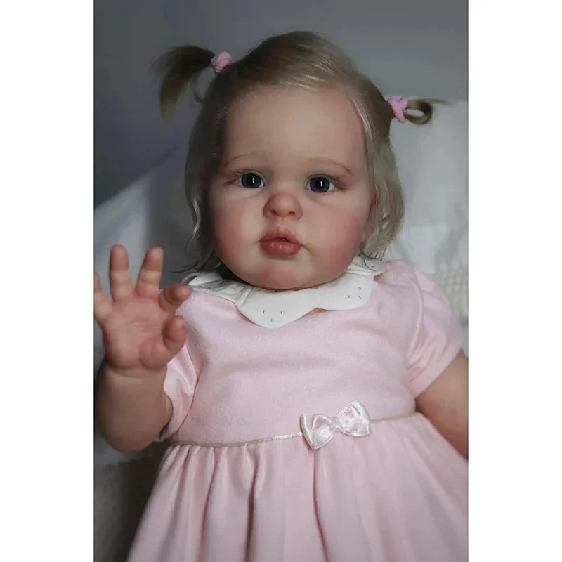 60CM Ellie Reborn Toddler Lifelike Reborn Baby Doll Wysokiej jakości farba ręczna Wielowarstwowe z widocznymi żyłami