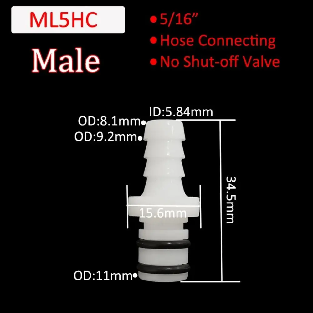 

1Pcs Disconnect Fitting Coupling Hose Joint Tube Connector Male Female Hose Barb Valved L-Series 5/16 3/8 Quick Coupler