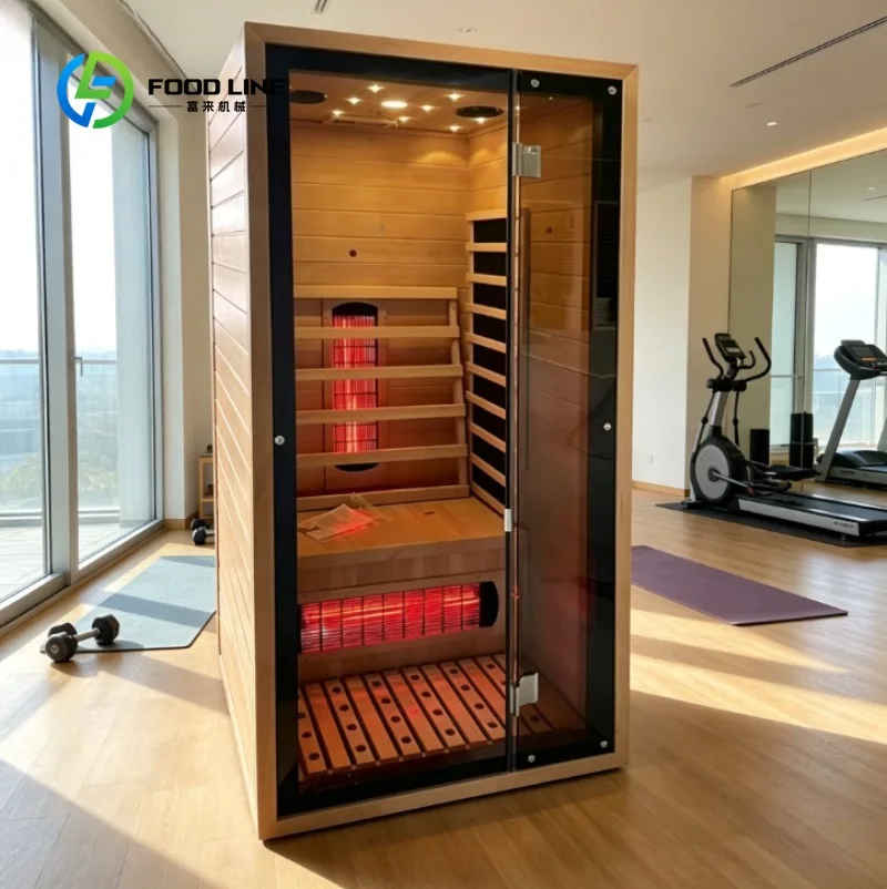 Custom Made Infrared Sauna Room with Internal Power Socket and Detachable Red Light Therapy Panel