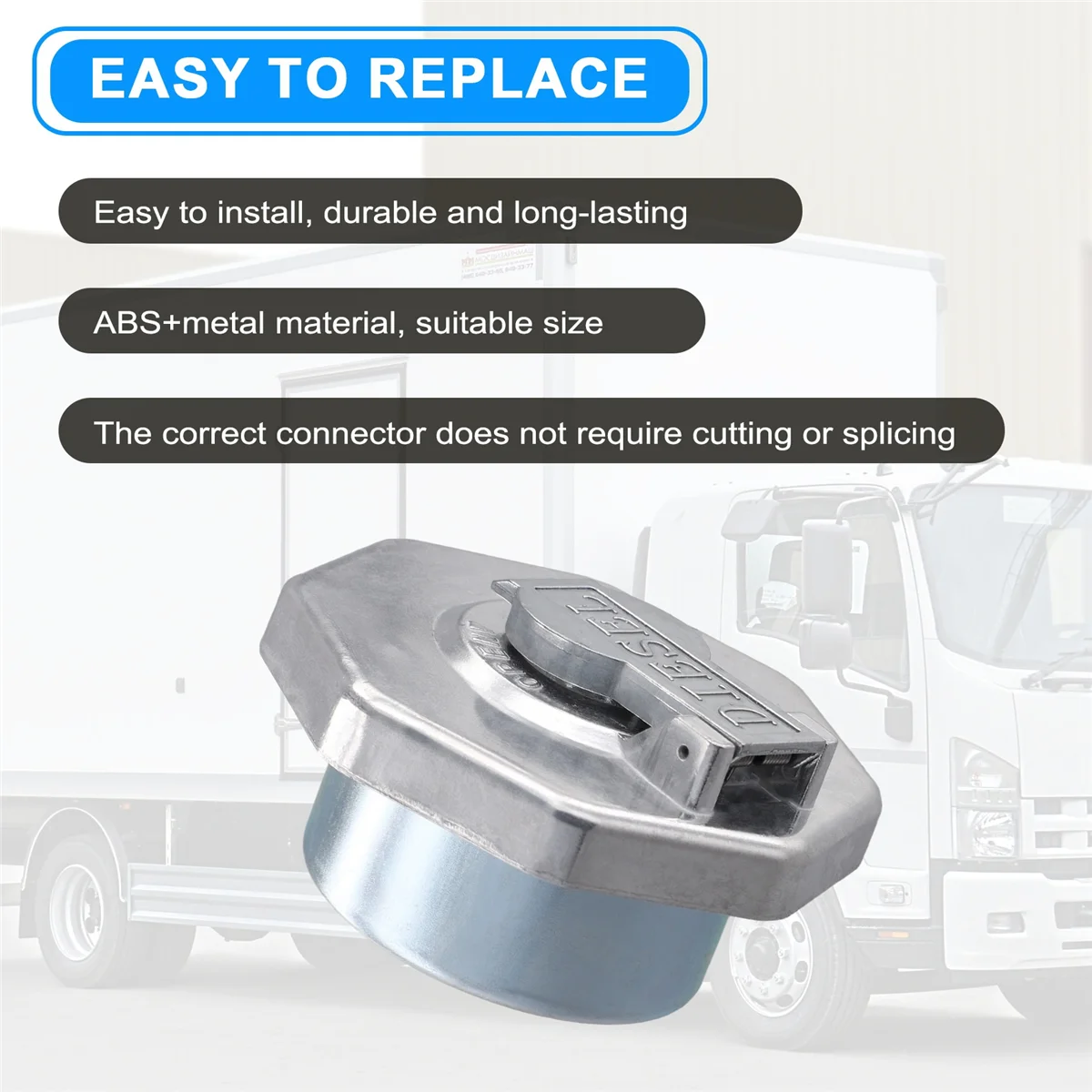 غطاء وقود السيارة مع مفتاح لـ ISUZU ELF NPR NQR 4HK1 8- 98146010 -0 8- 98088982 -0 فضي