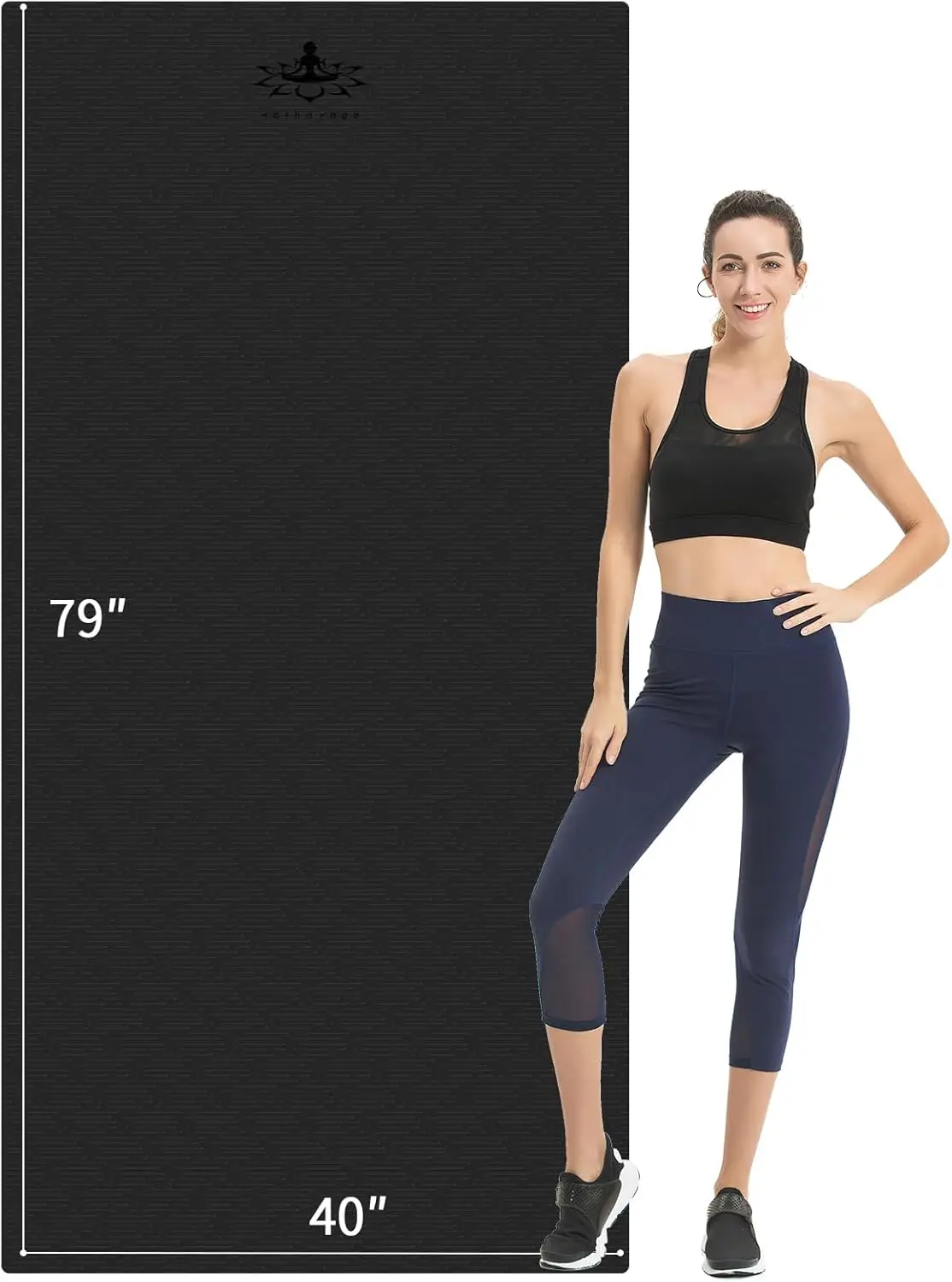 

Extra Long TPE Yoga Mat 79x40 Inches, Non-slip Thick Exercise Mat for Home Gym, Yoga & Pilates