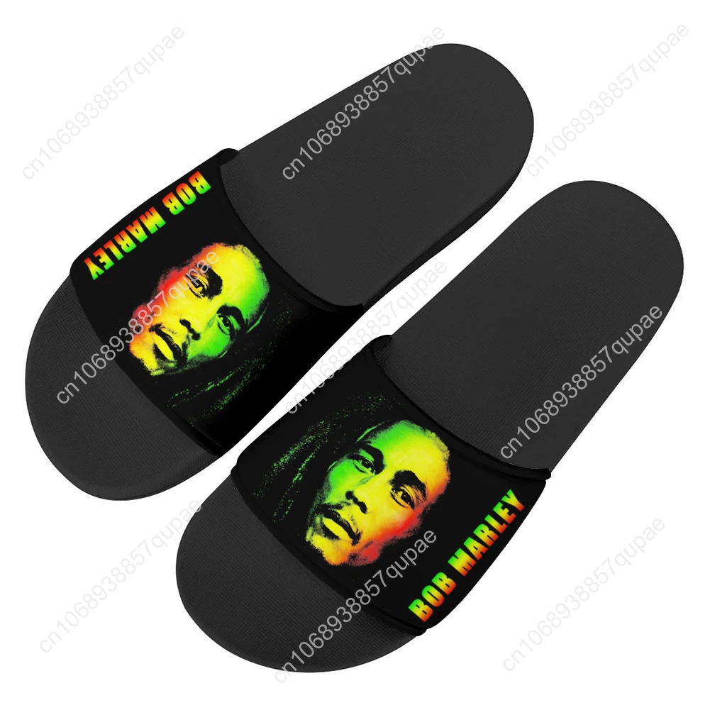 Bob Marley Reggae Rasta Slippers Home Water Shoes Men Women Teenagers Fashion Beach Pool Sandals Tailor-made Summer Slipper