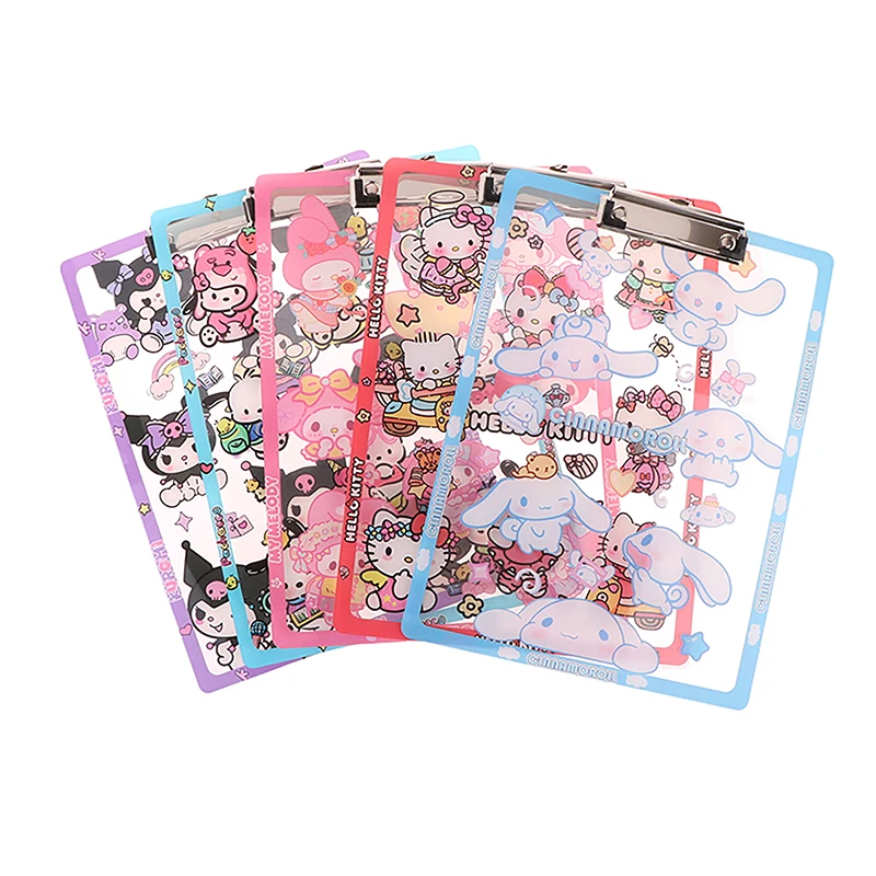 A4 Transparent Folder Clipboard Writing Pad Cute Cartoon Document Clips Binder Storage For School Office Supplies