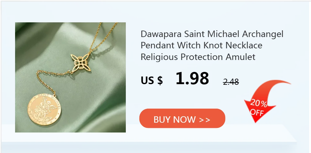 Dawapara Witch Knot and Metatron Pendant Necklace Wicca Good Luck Protection Talisman Stainless Steel Mystical Spiritual Jewelry