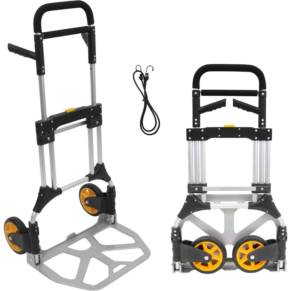 

Folding Dolly, Aluminum Trolley, Industrial Grade Heavy Duty 440 Lb Capacity Hand Truck with Durable Rubber Wheels