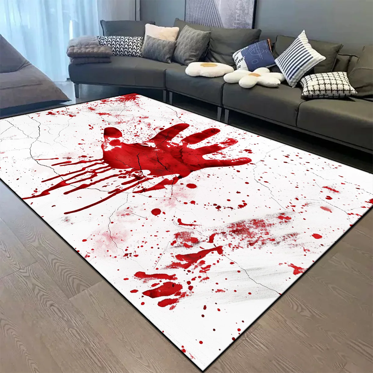 Halloween Terror Entrance Door Mat Living Room Rugs Non-slip Bedroom Decoration Bedside Floor Mat Customizable Large Size Rug