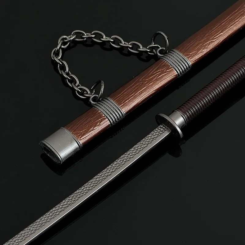 22 cm/8.66in Middeleeuwse Zwaard Koud Wapen Anime Randapparatuur Katana Cosplay Metalen Collectible Bureau Feestartikelen Outdoor Speelgoed