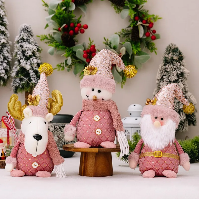 

Snowman Elk Santa Christmas Decorations for Home Ornaments 2025 New Year Gift Home Decorations Kids Toy Christmas Decor