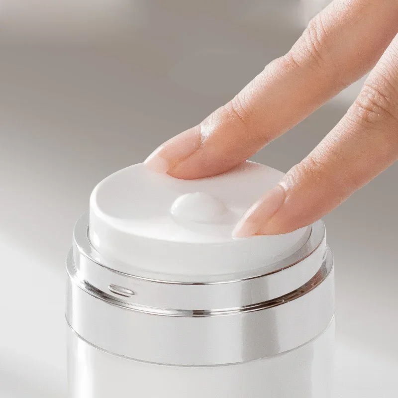 Tarro de crema, botella de vacío, tarro con bomba sin aire, artículos esenciales de viaje, loción a prueba de fugas, contenedor acrílico cosmético recargable vacío