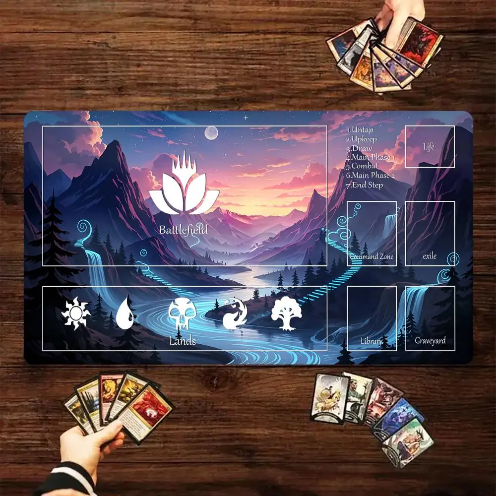 

Playmat Фэнтезийный пейзаж Коврик для мыши Волшебная карта Playmat игровые коврики Резиновый противоскользящий настольный коврик Командирский коврик аксессуары для ПК