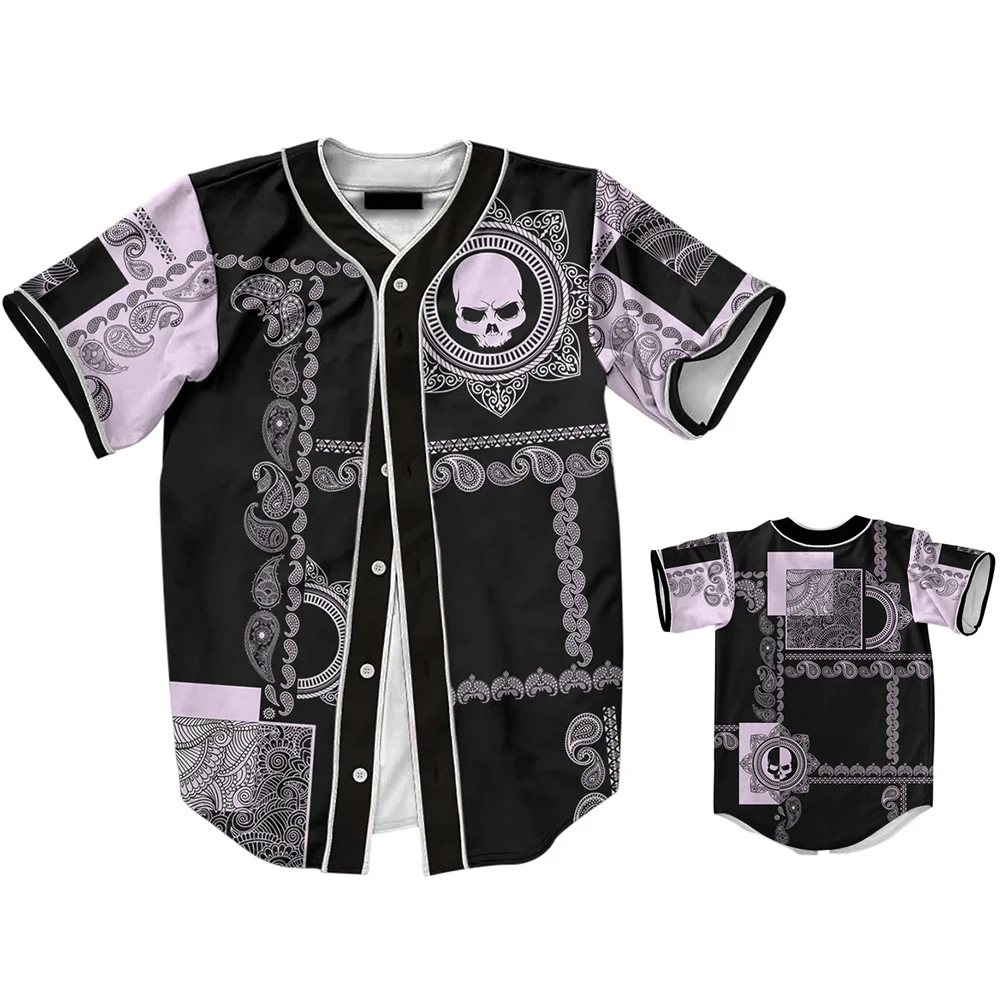 Camisa de manga curta com camisa estampada único Breasted Baseball, camisa diária confortável casual, estilo britânico retro, casa, MB27