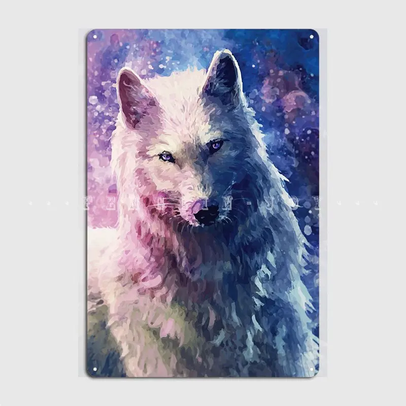 White Wolf Art Metal Sign Club Pub Garage Create Plaques Tin Sign Poster