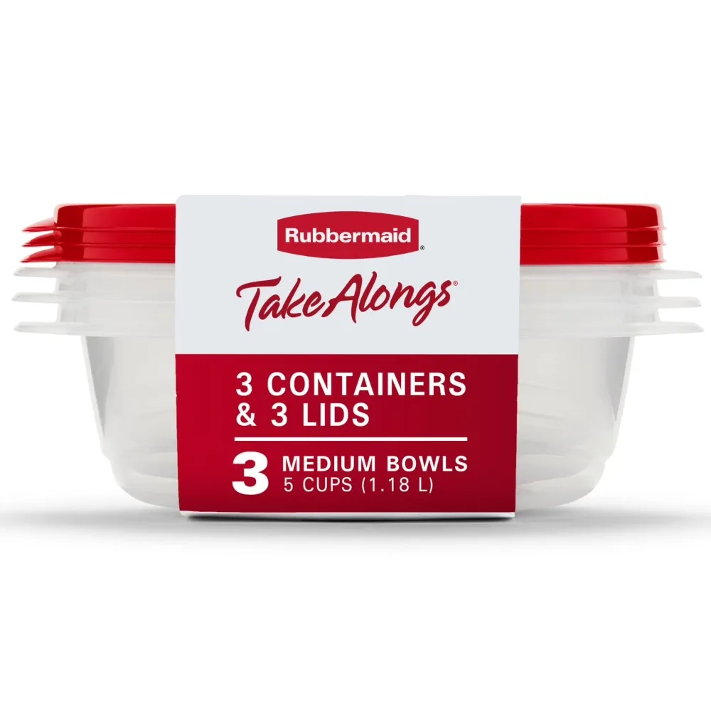 5 Cup Medium Plastic Food Storage Containers Set