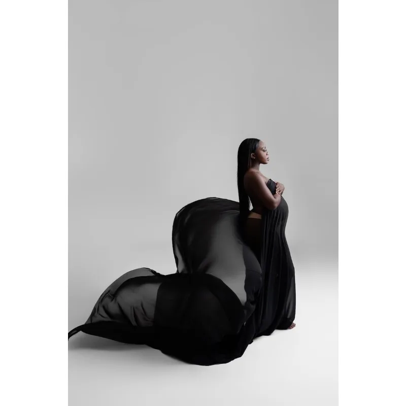 

4M/Chiffon Pregnancy Photos Wrap Sheer Transparent Gown Baby Shower Maternity Photography Dress vestido maternidad فساتين حوامل