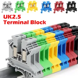 20/50/100Pcs UK 2.5 Terminal Block UK2.5B Screw Connection Connect Strip 2.5B 2.5mm² Cable Electrical Din Rail Wire Connector