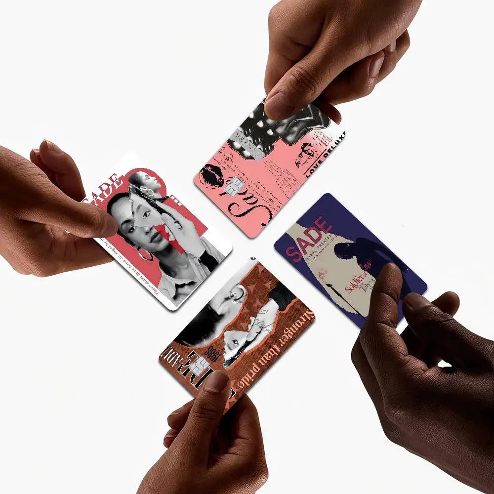 ملصقات جلدية لبطاقة الائتمان من Band S-Sade Adu Singer بدون بقايا لاصقة مقاومة للماء لبطاقة الائتمان VISA وبطاقة الوصول إلى مترو الأنفاق