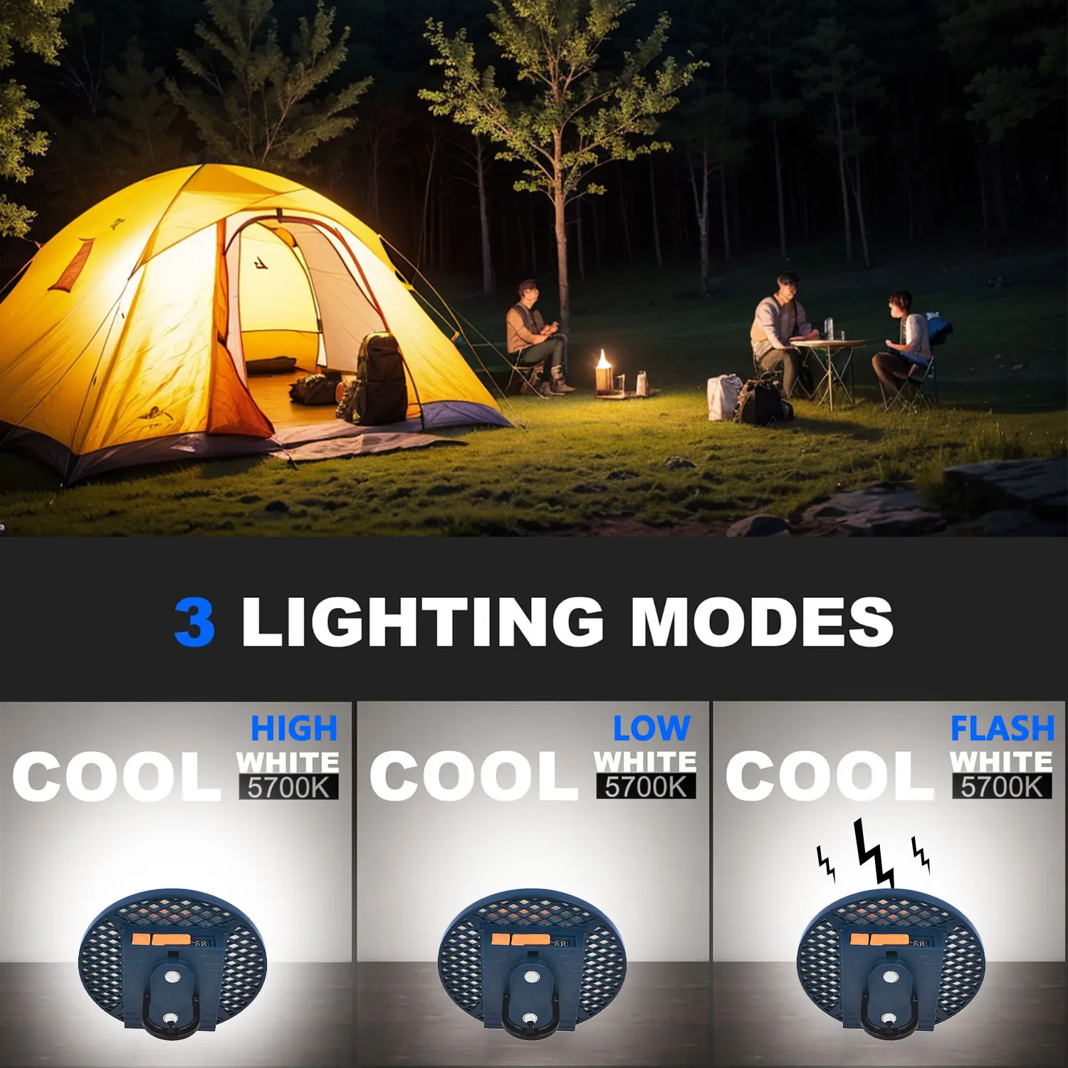 7500mAh Camping Light Rechargeable Portable Suspension Magnetic Suction Ultra Bright LED Tent Light Fishing Lights Outdoors - view 4
