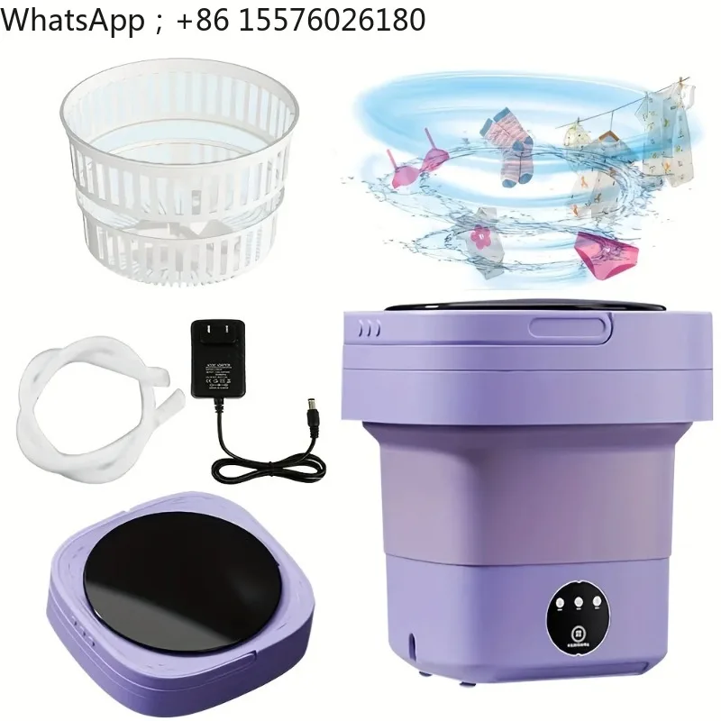 Can Store Portable Laundry Equipment 8L Capacity Multi-mode Cleaning, Underwear Socks, Folding Cleaning Bucket