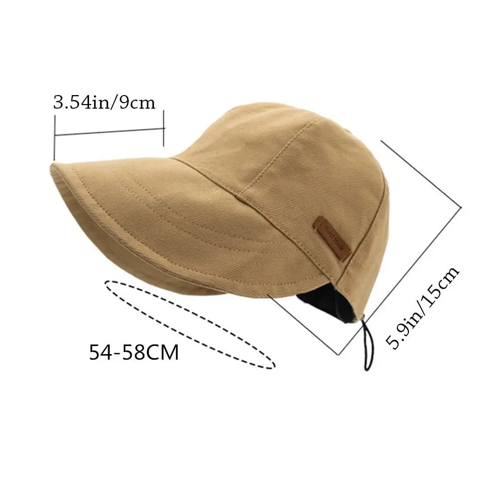 Sun Hat Foldable Wide Brim Drawstring Adjustable Caps for Men Women Beach Hats Summer Quick-drying Visors Fisherman Cap