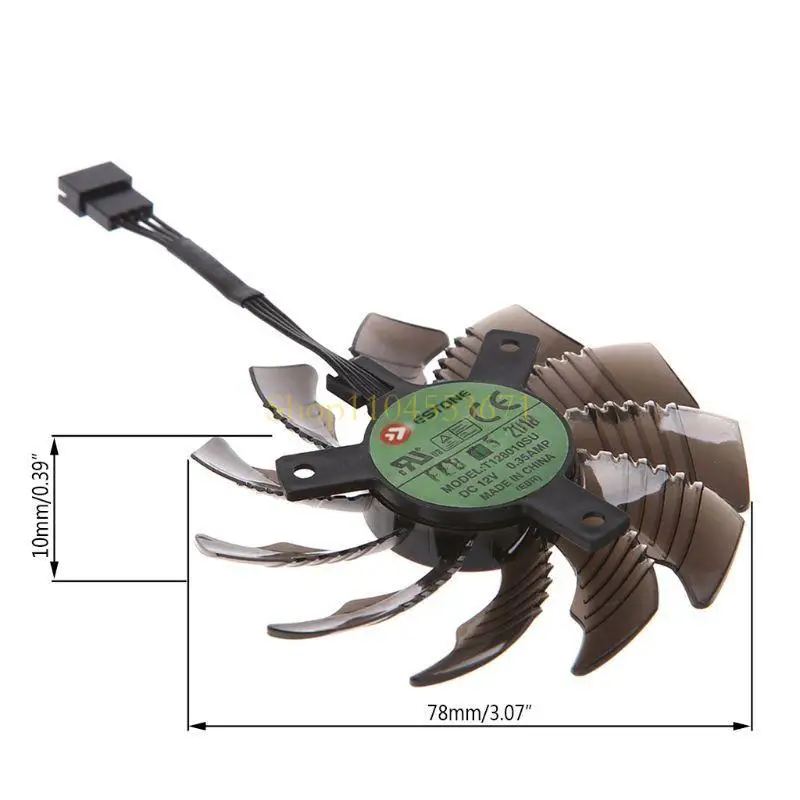 베스트셀러 T128010SU 12V 0.35A 78mm VGA 팬, Gigabyte GTX1050 1060 1070 1080 N960 게임용 4PIN 그래픽 카드 냉각 팬