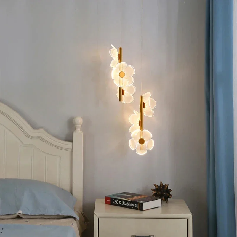 Lustre LED Pendant Light Fixture Nordic Hanging Lamps for Ceiling Bedside Bedroom Home Children's Room Decoration Pendant Lamp image 2
