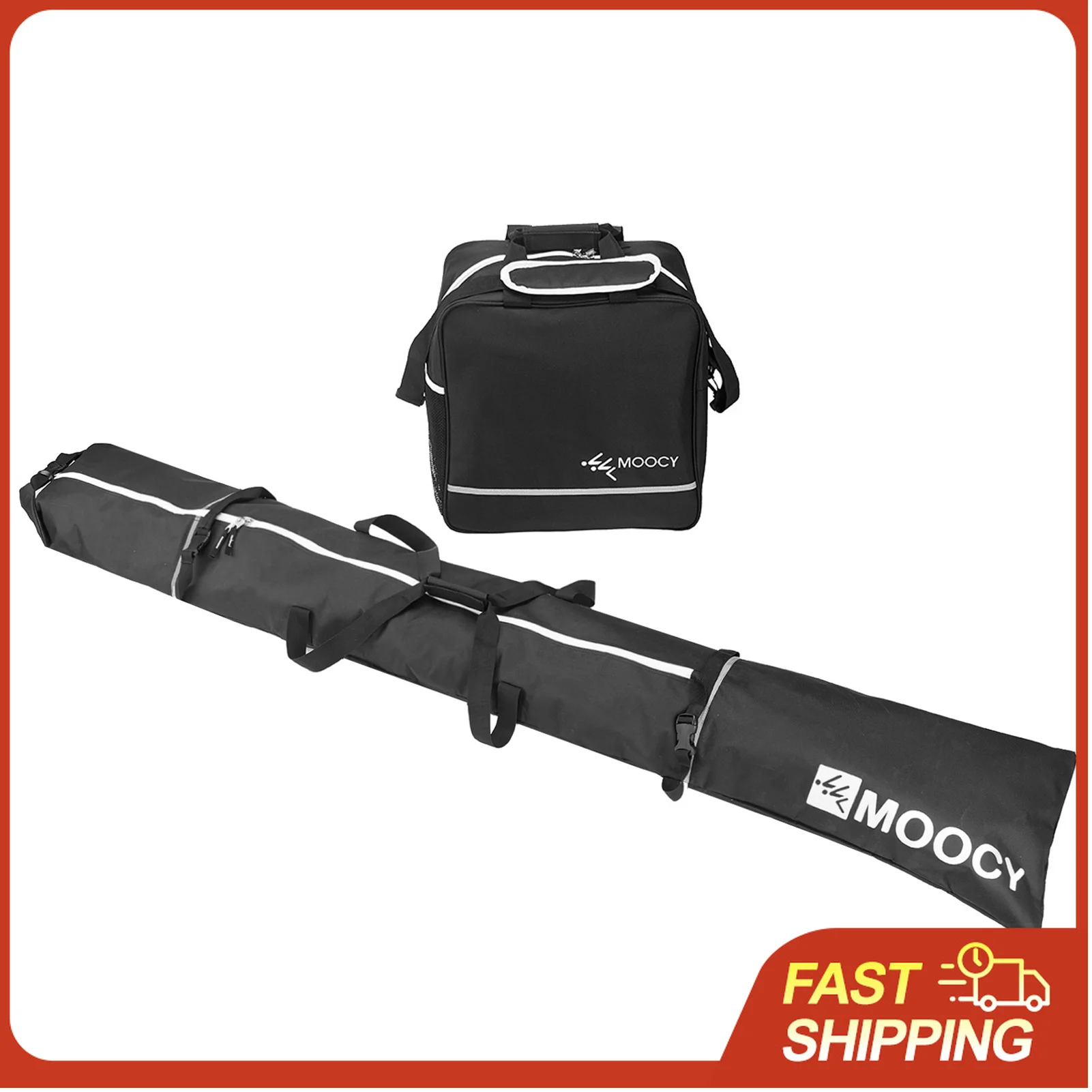 

Skis and Boot Bag Skis Storage Bag Padded Waterproof Ski Travel Bags Large Capacity Boots Clothing Holder Organizer Fit Skis