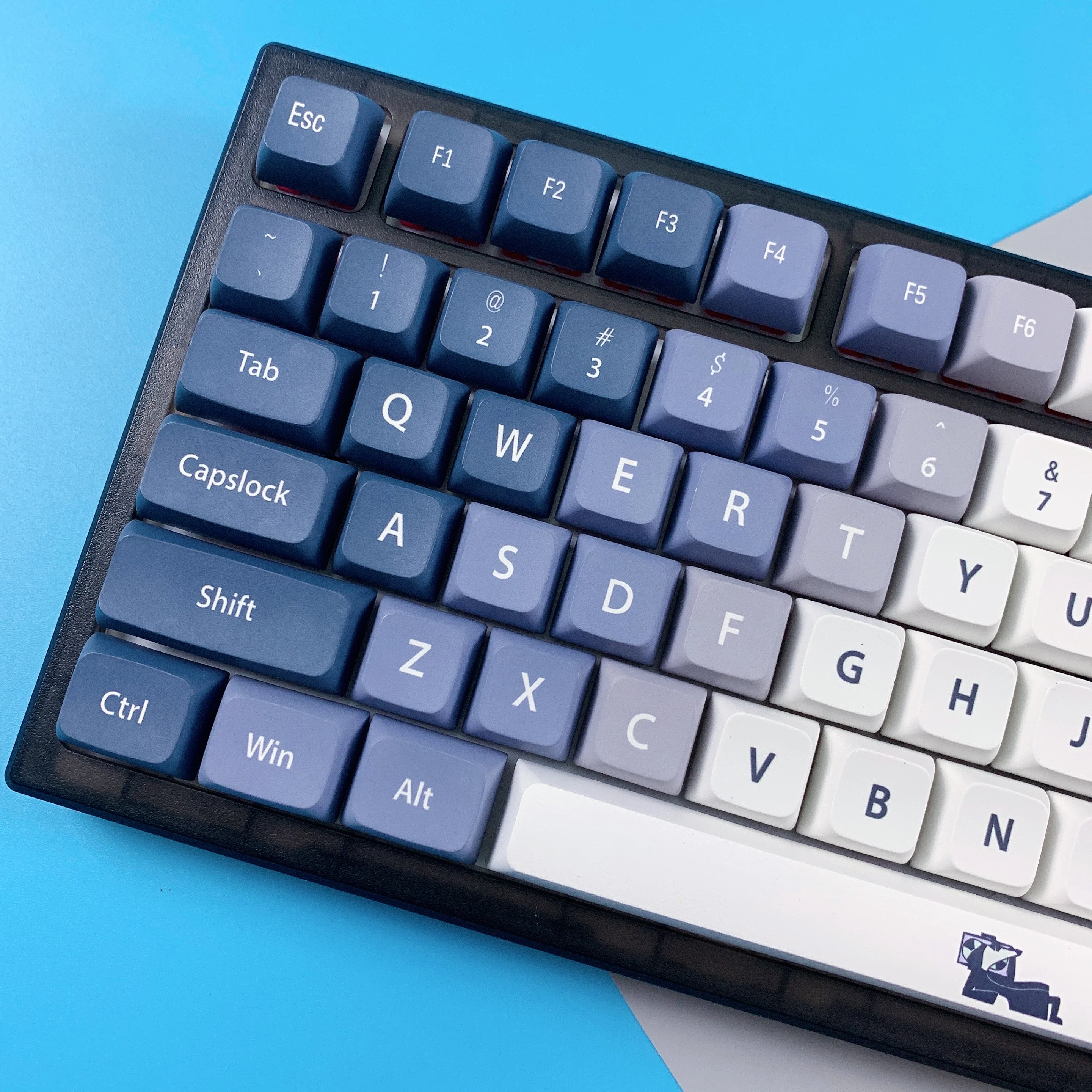 Teclado mecánico de perfil XDA con sublimación de tinte PBT, 127 teclas, tema de perro bonito, tecla de Color degradado personalizada para interruptores MX