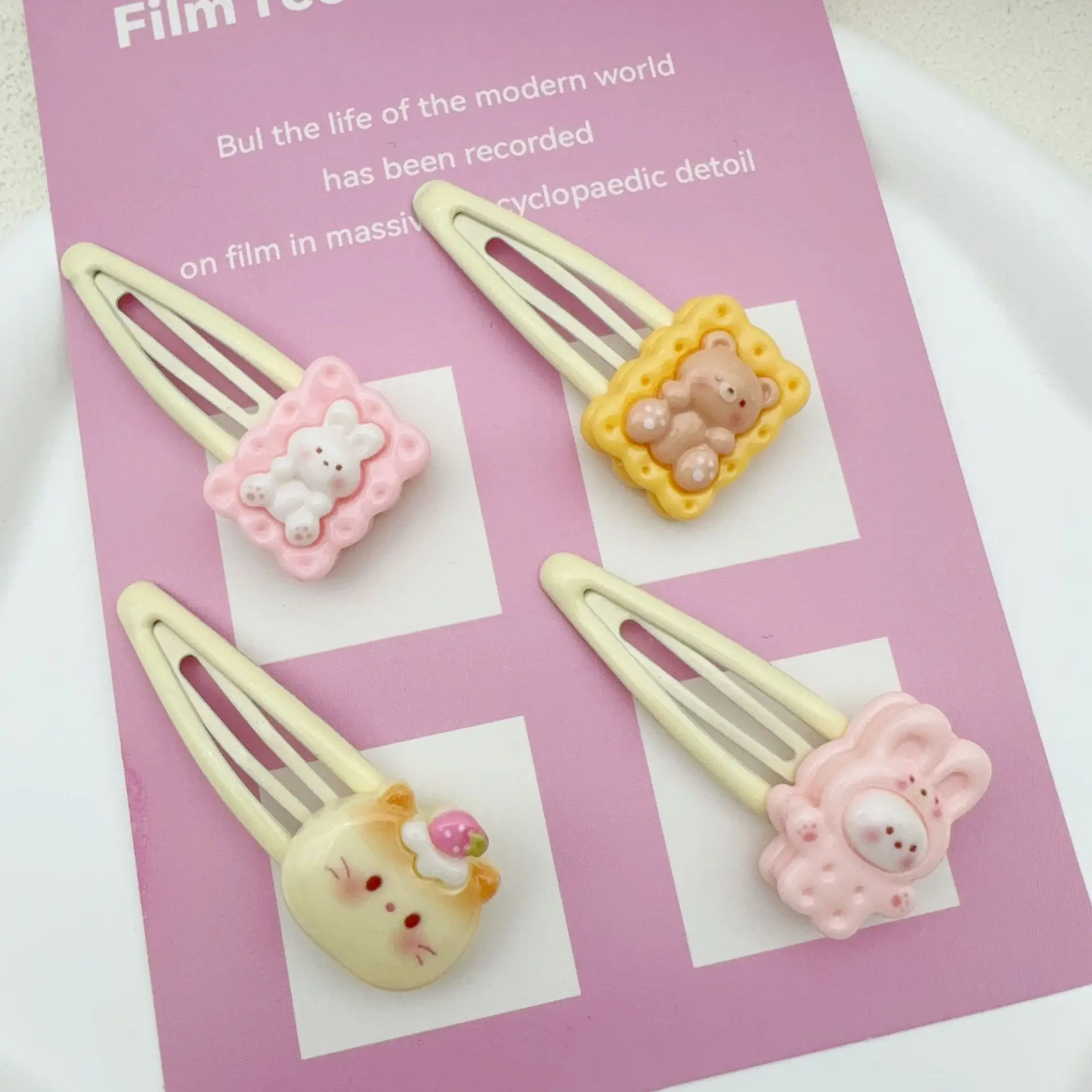 

1-Piece Kawaii Hair Clip Simulation Dessert Theme Drip Oil Craft BB Clip for Girls Side Bangs Sweet Style