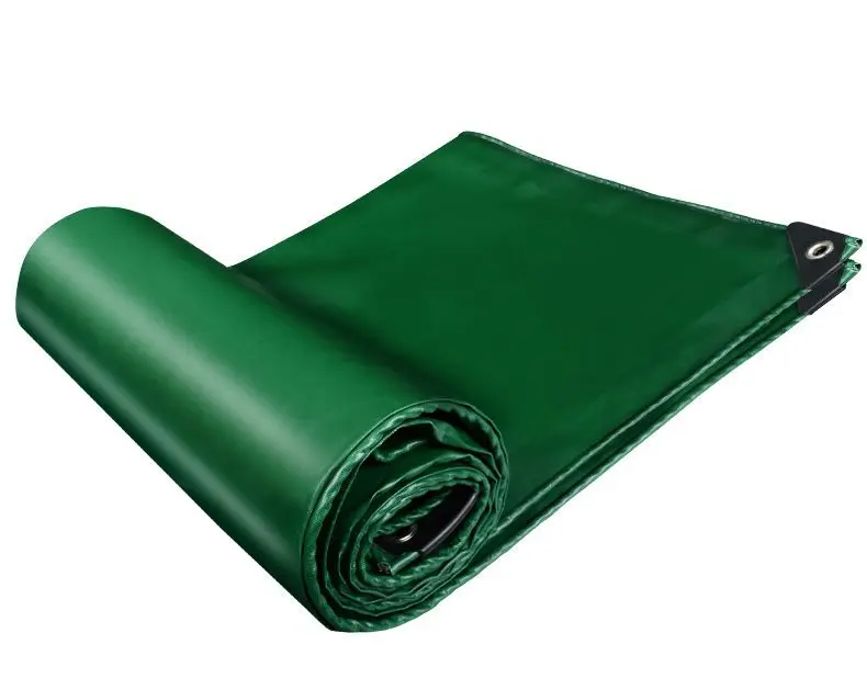 Sturdy 450g/sqm Multiple Sizes Green Outdoor Waterproof PVC Cover Canvas, Rain Tarpaulin, Truck Tarp. Tent Material Cloth Mat