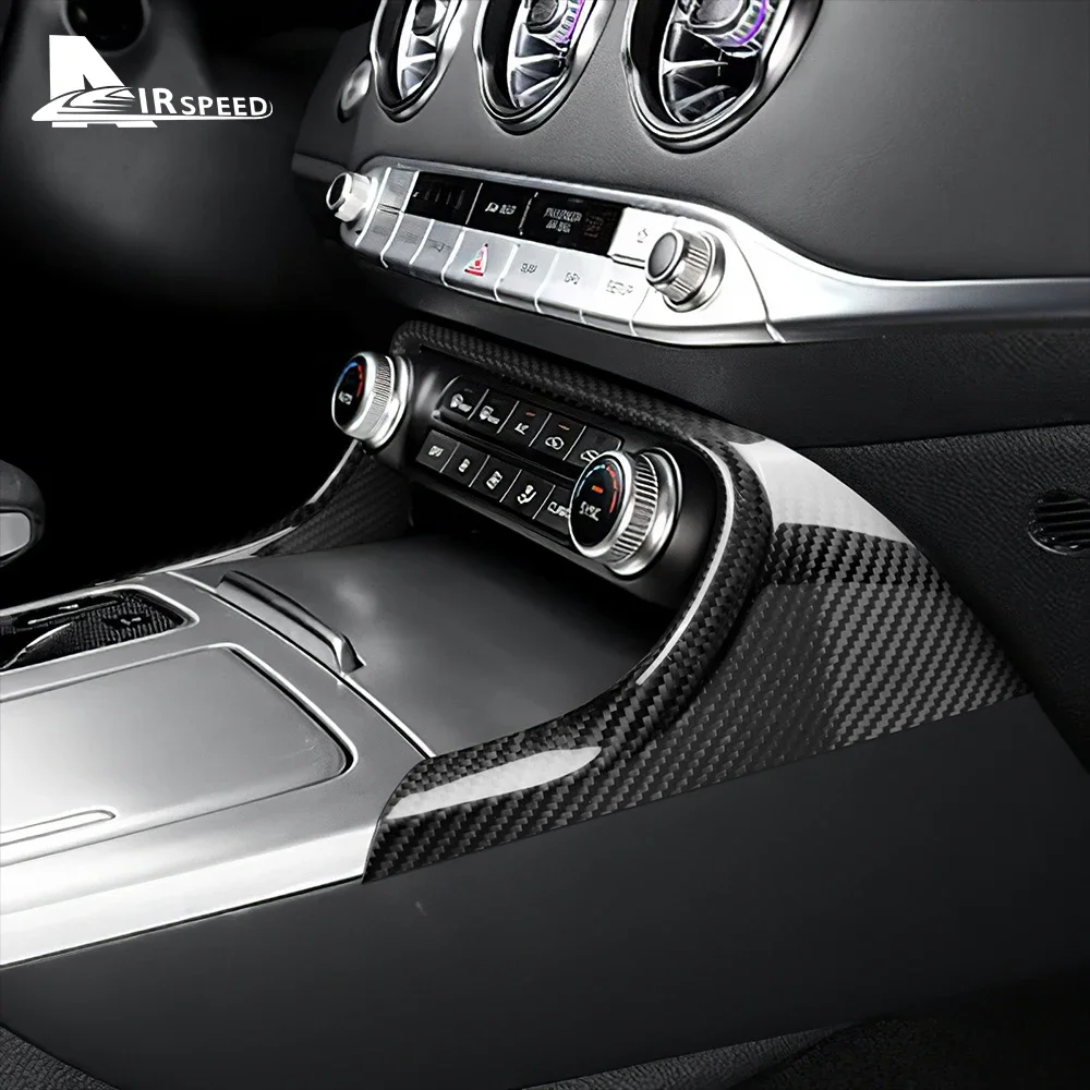 

Настоящий чехол из твердого углеродного волокна для Kia Stinger 2018 2019 2020 2021 2022 2023, автомобильная центральная рамка переменного тока с левым рулем, аксессуары для внутренней отделки