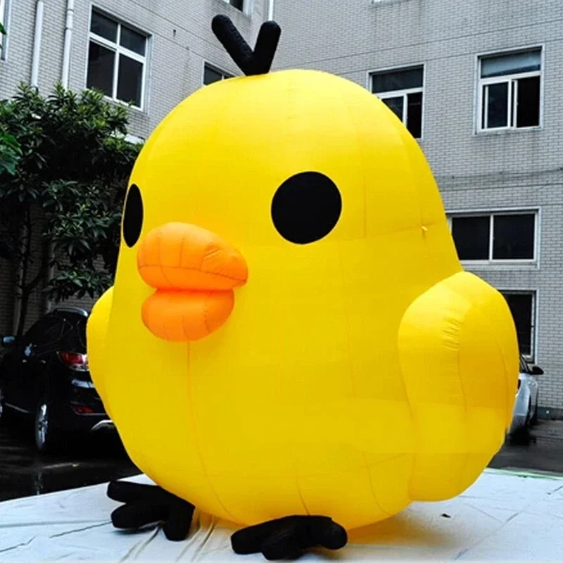 Advertising Inflatable Outdoor Inflatable Chicken for  Yellow Chick Cartoon Mascot Chubby Animal Balloon with Blower 3mh