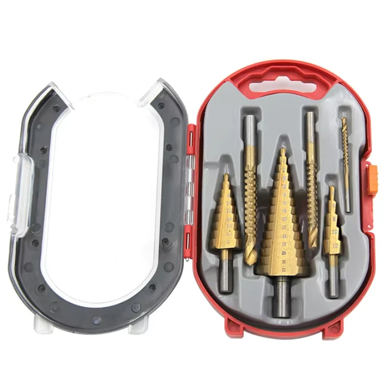

Straight Groove Ladder with Triangular Handle,Hole Punching,Worker Assembly Set,4-12,4-20,4-32mm,3,6,8 Saw Drill,6 Pcs