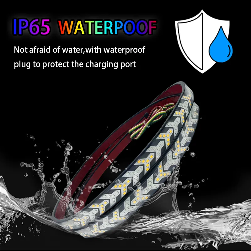 

12-24V Car Truck LED Tailgate light Strip Turn Signal Lamp Flowing Dynamic Warning Brake Reverse Tail light Bar,For Pickup Jeep