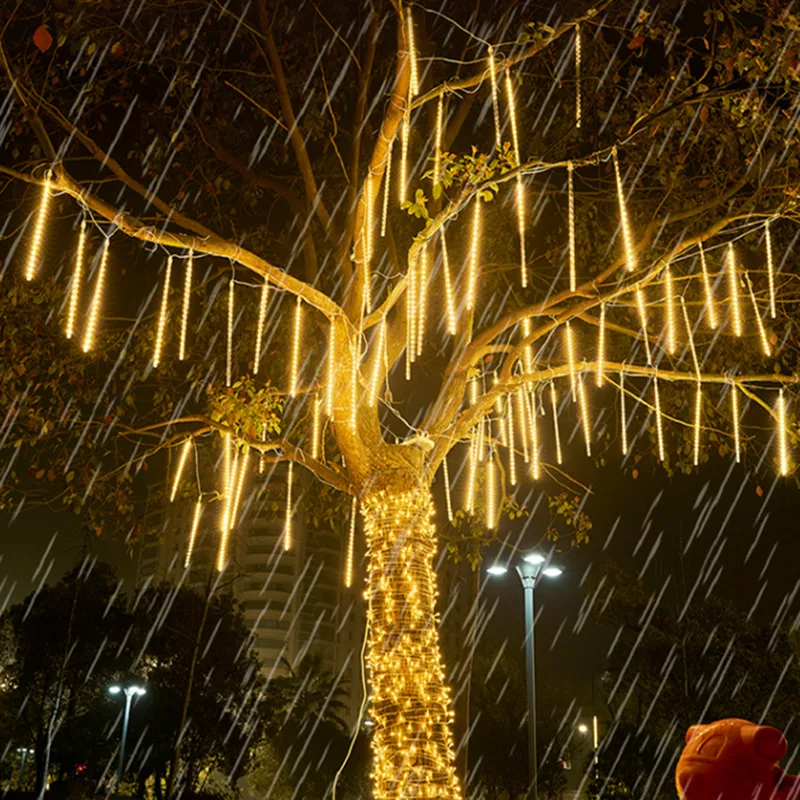 Luzes LED Meteor Shower String, Árvore de Natal, Decoração do jardim, Feriado, Fada, Casamento, Halloween, Decoração da festa, UE, EUA