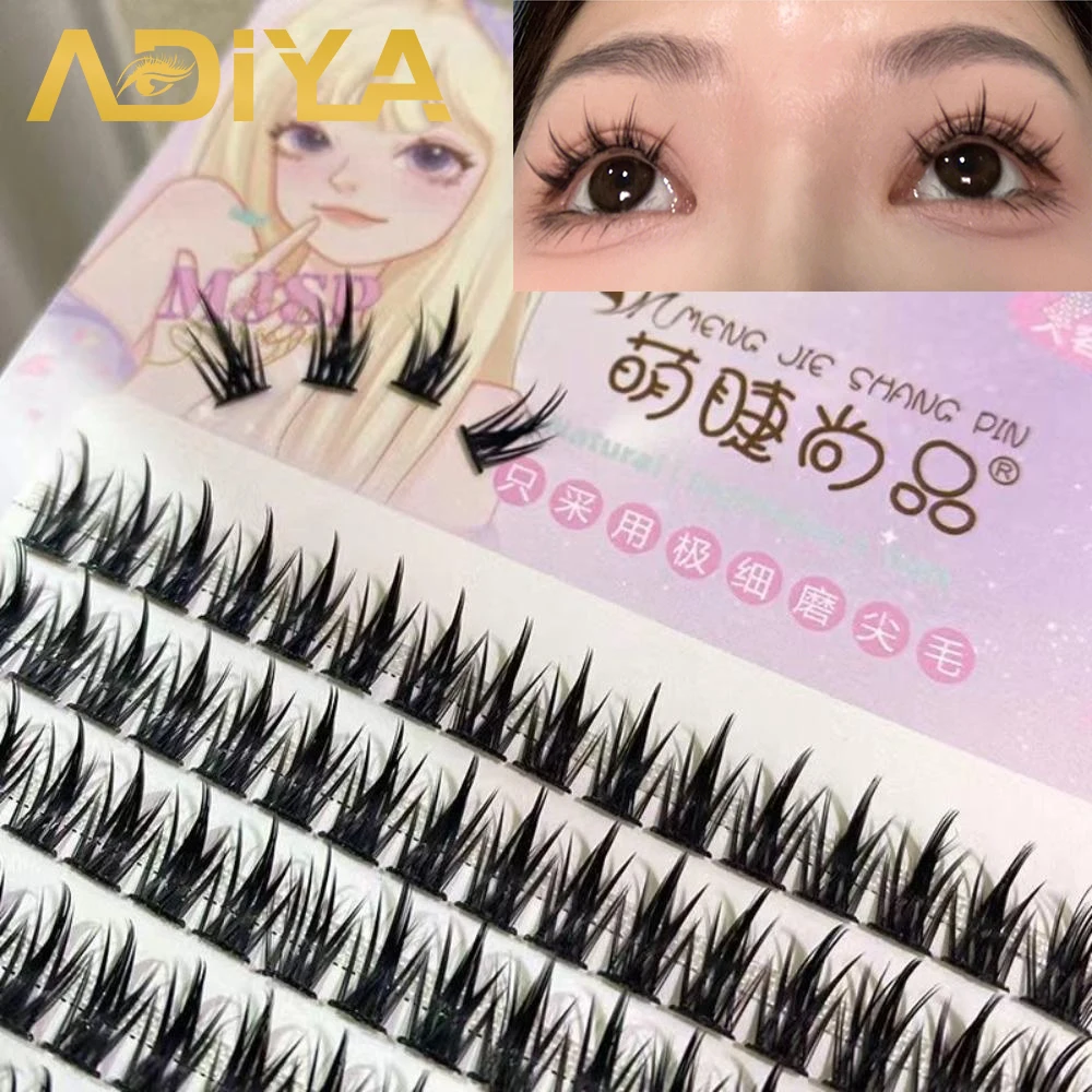 ADIYA Clusters Eyelash Extensions 10 Rows of Large Capacity Russian Lashes DIY Segmented False Lash Natural Thick Comic Eyelash