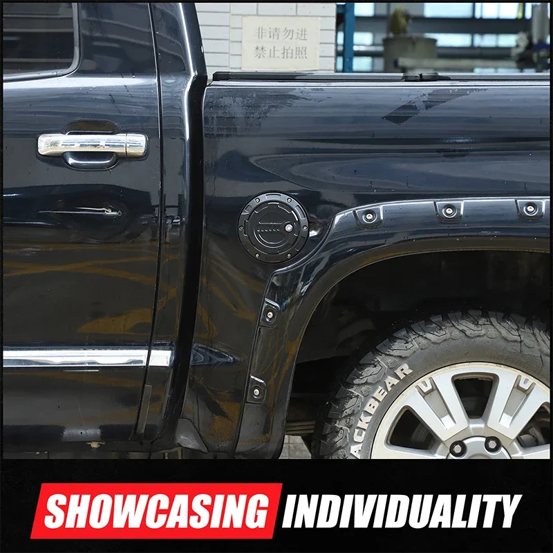 Aluminum Alloy Black For Toyota Tundra 2007-2021 Car fuel tank cap anti-theft lock cover sticker car decoration accessories