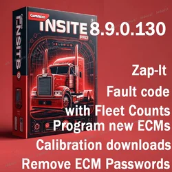 Lastest Cummin Insite 8.9 PRO Keygen Engine Diagnostic Software Fault Code Engine Tests Adjustment Remove ECM Zap-It No Expire