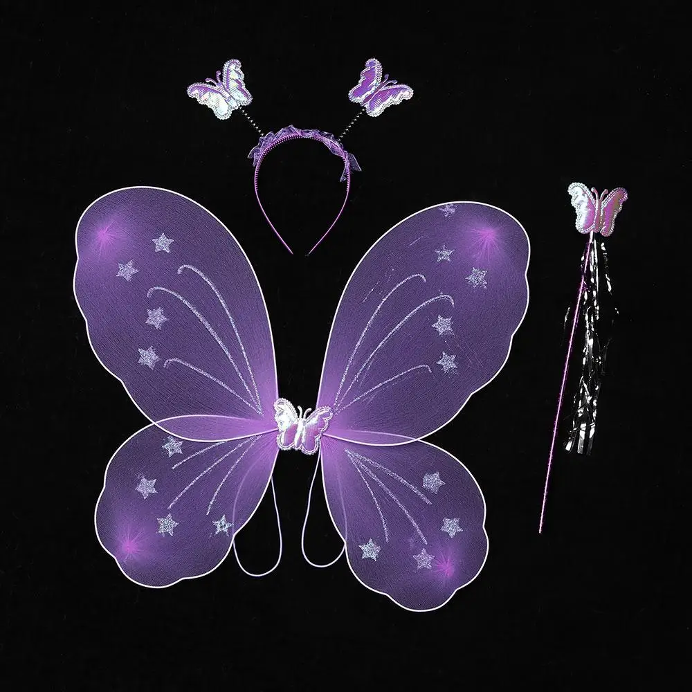 Fashion Dressing Up Party Decor Princess Hair Hoop Fairy Wand Fancy Dress Set Butterfly Wings